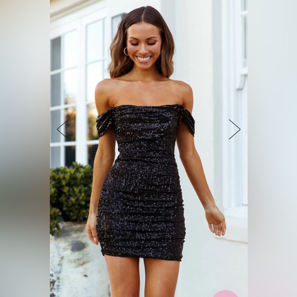 Hello Molly FREQUENT THE CLUB DRESS Black sparkly dress - Picture 2 of 6